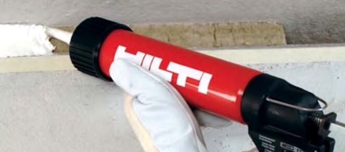 Thi công keo chống cháy Hilti 606 580 Thi công keo chống cháy Hilti 606 580