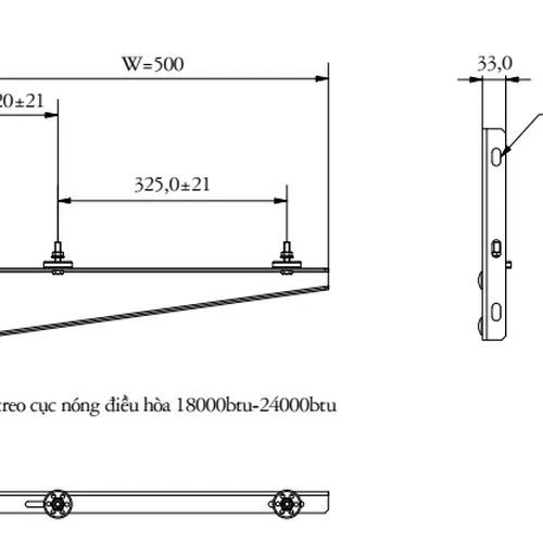 GIÁ TREO TƯỜNG NGANG MÁY 18000-24000 BTU/h
