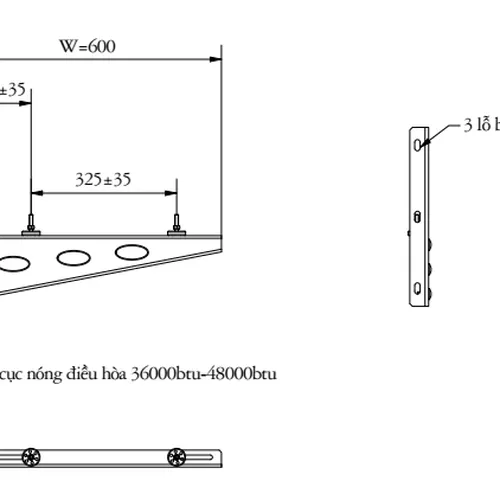 GIÁ TREO TƯỜNG NGANG MÁY 36000-48000 BTU/h