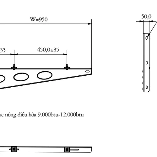 GIÁ TREO TƯỜNG DỌC MÁY 9000-12000 BTU/h