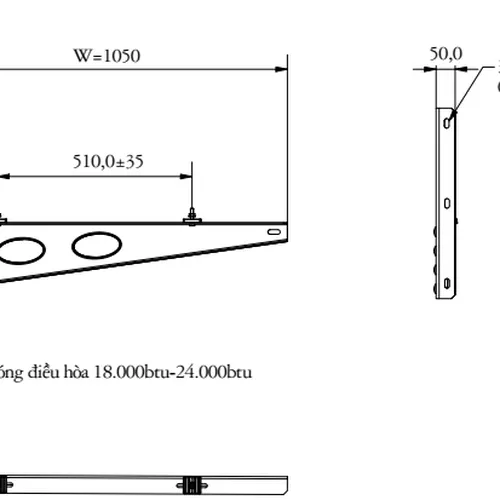 GIÁ TREO TƯỜNG DỌC MÁY 18000-24000 BTU/h