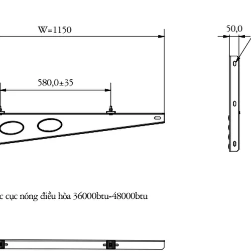 GIÁ TREO TƯỜNG DỌC MÁY 36000-48000 BTU/h