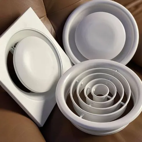 CỬA GIÓ KHUẾCH TÁN TRÒN KHUNG VUÔNG 300X300 MỘT LÕI