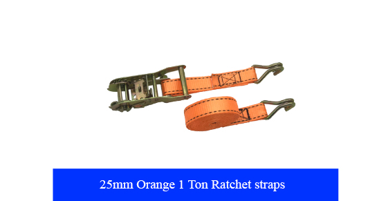 25mm orange 1 Ton Ratchet straps