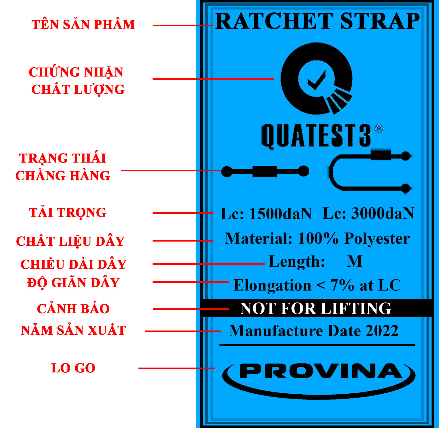 Tem nhãn trên dây tăng đơ có ý nghĩa gì?