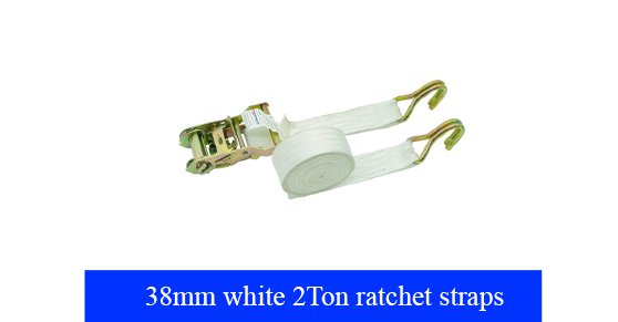 38mm white 2 Ton ratchet straps