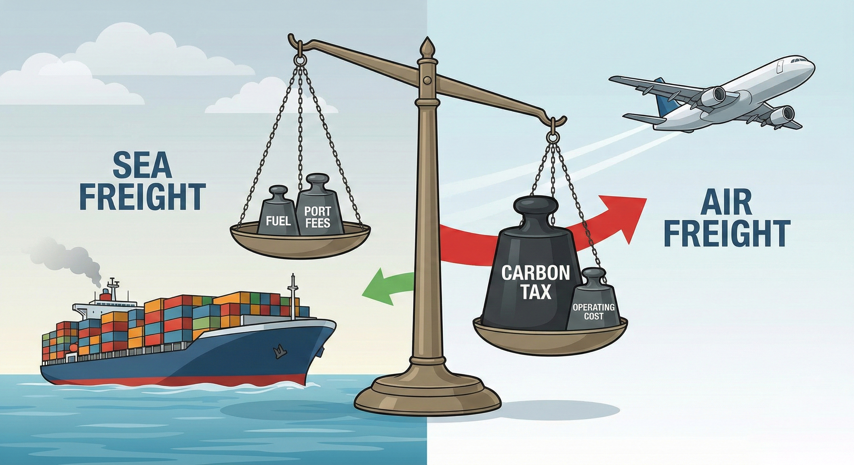 So sánh tác động của thuế carbon lên giá cước vận tải đường biển và đường hàng không năm 2026