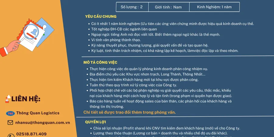 TUYỂN DỤNG NHÂN VIÊN KINH DOANH THÁNG 05/2024