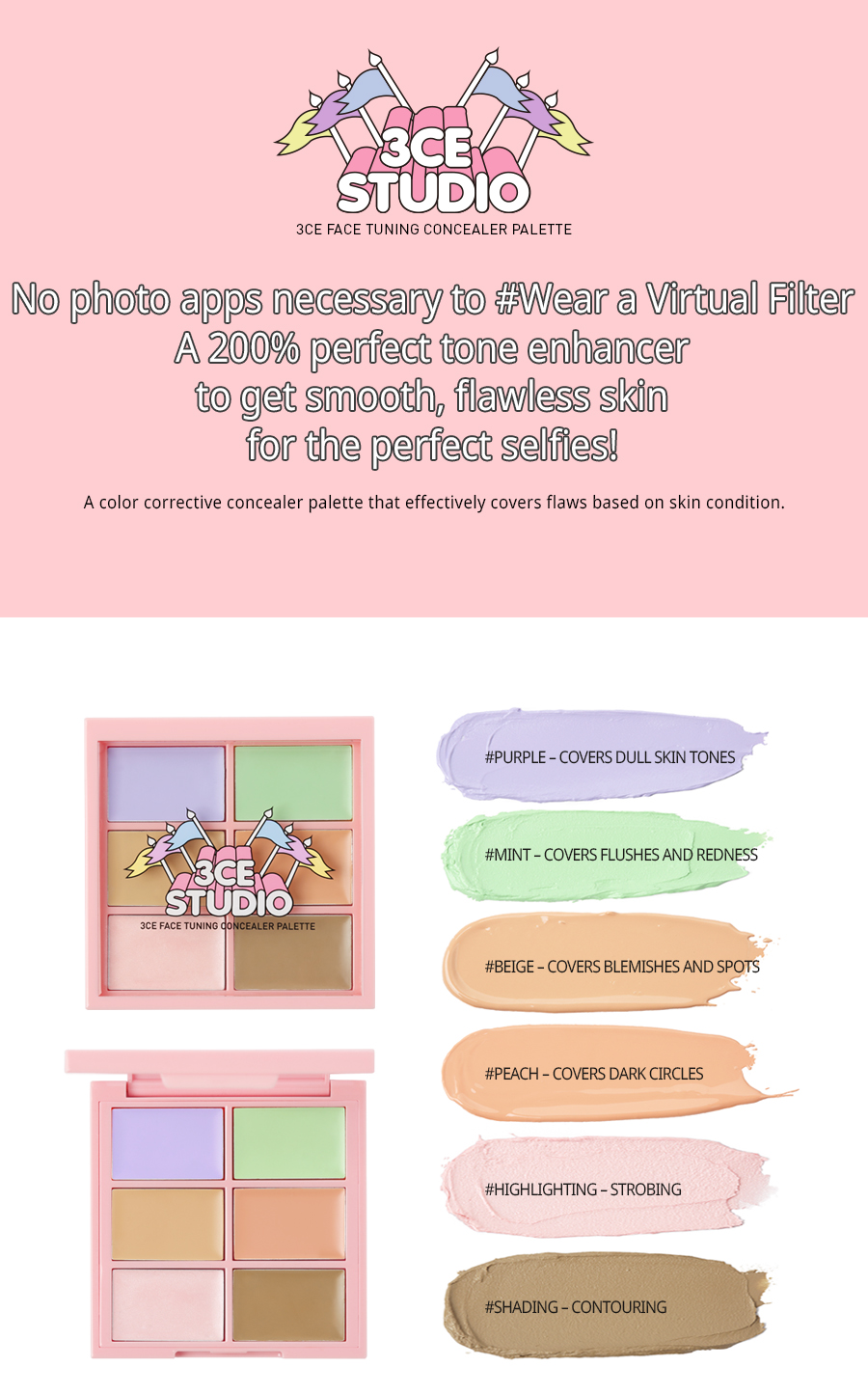 bang-mau-3ce-studio-face-tuning-concealer-palette-vua-che-khuyet-diem-vua-highlight-va-contour bang-mau-3ce-studio-face-tuning-concealer-palette-vua-che-khuyet-diem-vua-highlight-va-contour
