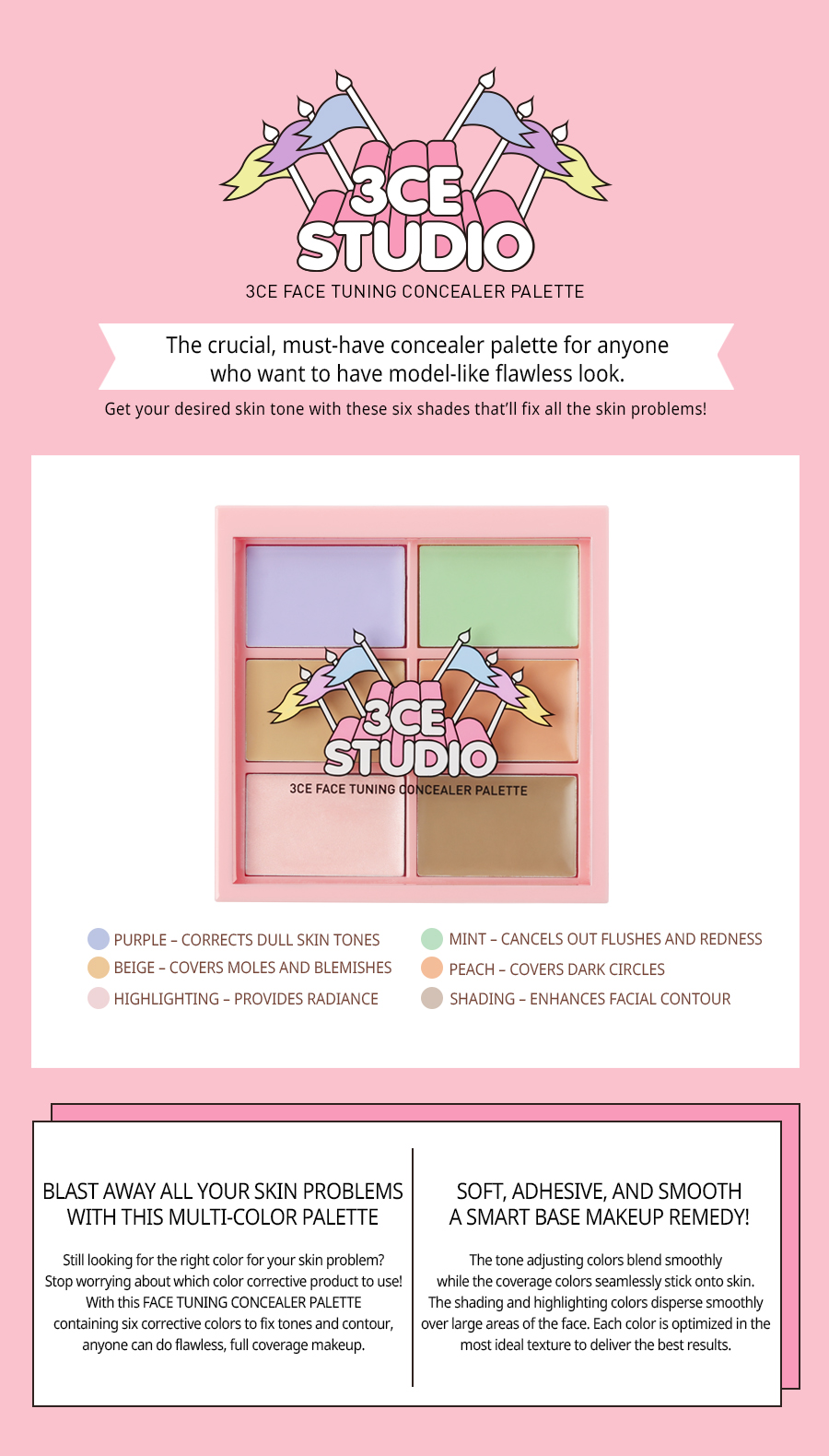 bang-mau-3ce-studio-face-tuning-concealer-palette-vua-che-khuyet-diem-vua-highlight-va-contour bang-mau-3ce-studio-face-tuning-concealer-palette-vua-che-khuyet-diem-vua-highlight-va-contour