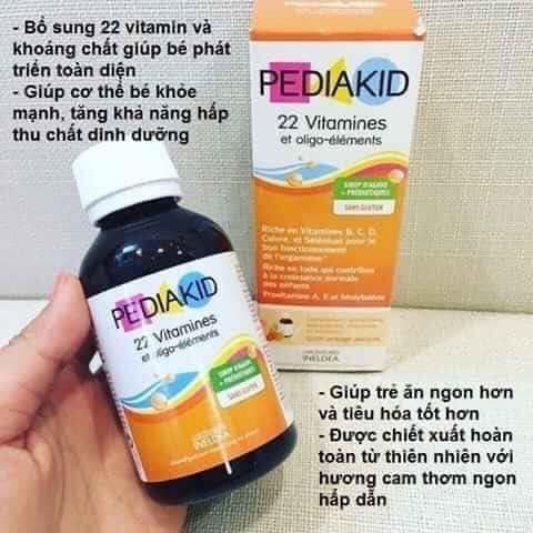 Pediakid 22 vitamin hàng nội địa Pháp dành cho trẻ từ 6 tháng tuổi trở lên