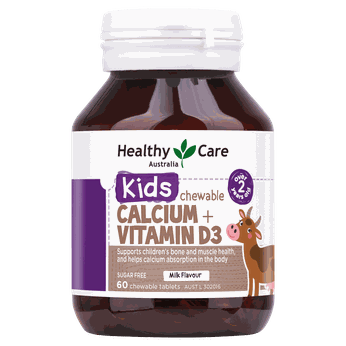Viên nhai Healthy Care Kids Calcium + Vitamin D3 60 Chewable Tablets
