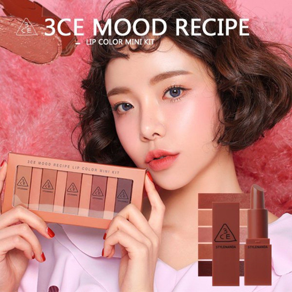 Set mini kit 5 cây son 3CE mùa thu 3CE Mood Recipe Lip Color