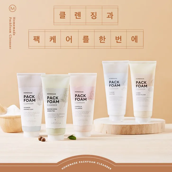 Sữa rửa mặt và dưỡng da Missha Homemade Pack Foam Cleanser