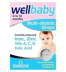 Vitamin tổng hợp dành cho trẻ từ 4 đến 12 tháng tuổi Vitabiotics Wellbaby Multi-Vitamin Drops 30ml