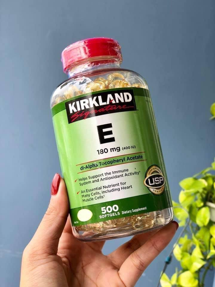 Viên uống bổ sung Vitamin E 400 I.U Kirkland Signature 500 Viên giúp làm đẹp da và ngăn ngừa lão hóa