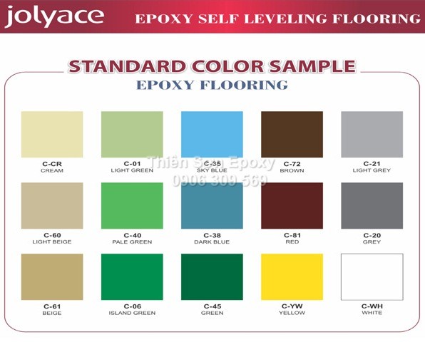 Bảng màu sơn epoxy AICA Nhật Bản Bảng màu sơn epoxy AICA Nhật Bản