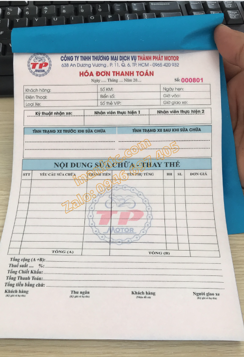 In hóa đơn bán hàng 2 liên - 0946 697 405 in hóa đơn thanh toán tại quận 6