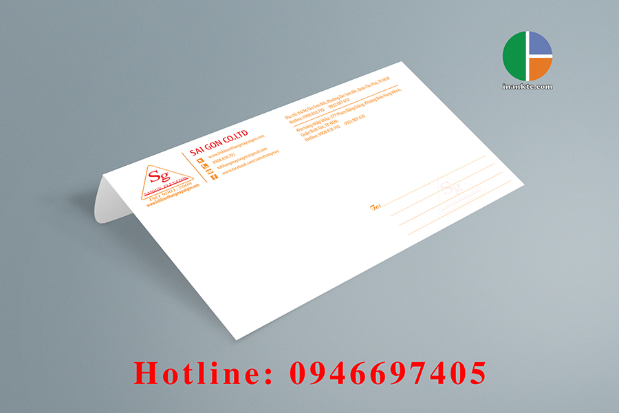 In bao thư số lượng ít 33x12cm In bao thư số lượng ít 33x12cm