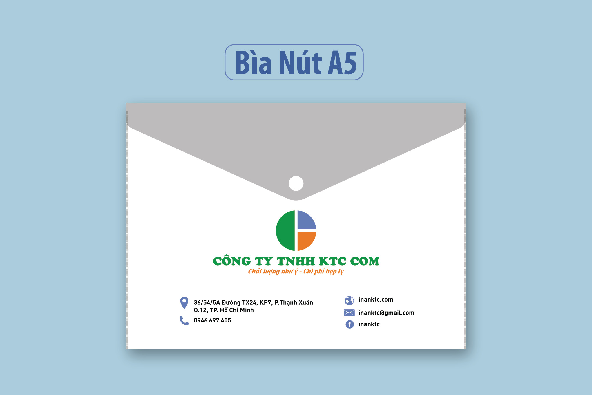 Bìa nút nhựa đựng khổ A5 Bìa nút nhựa đựng khổ A5