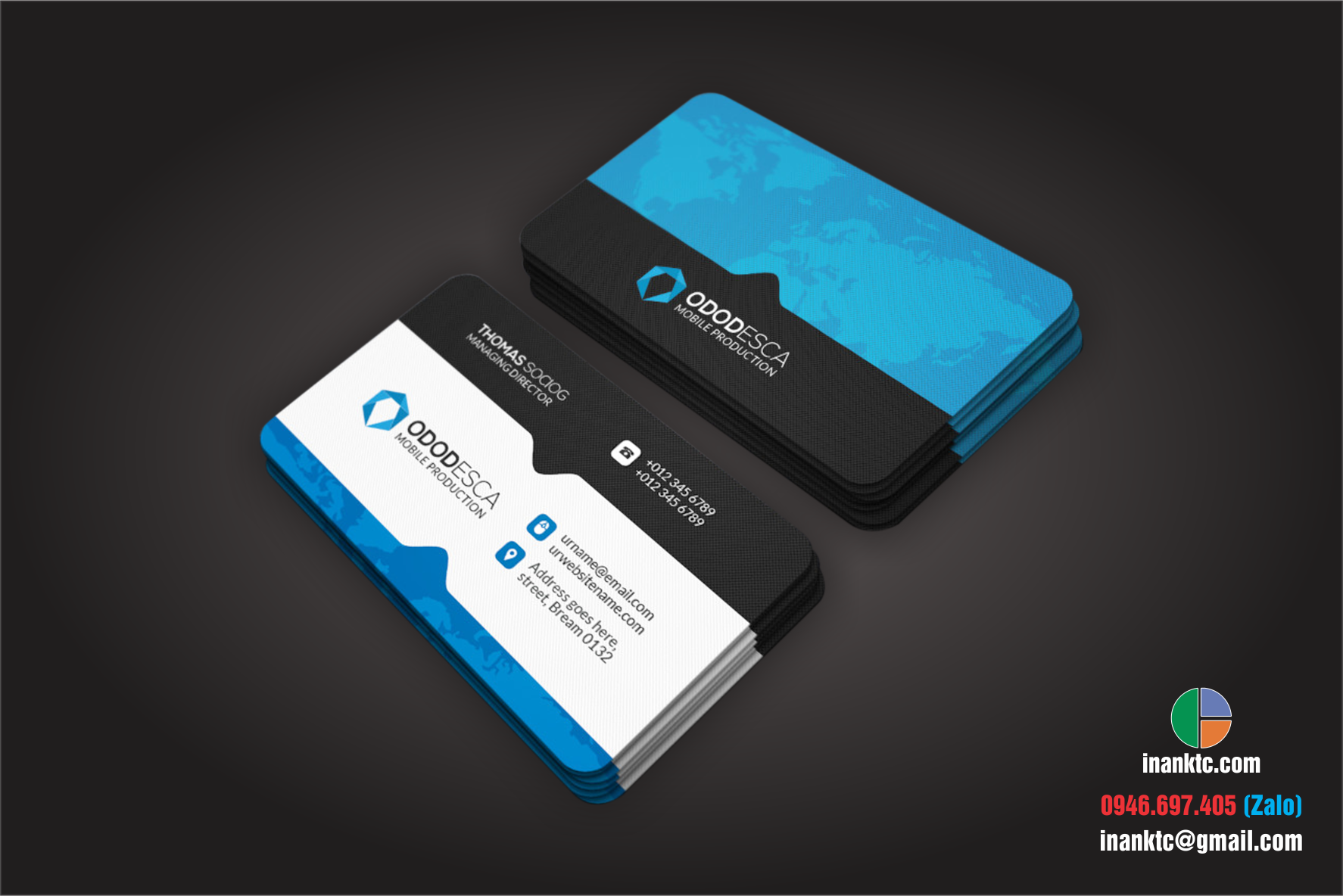 Mẫu in danh thiếp bo góc