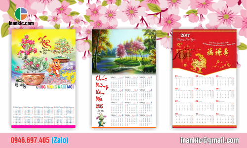 Mẫu lịch tết treo tường Mẫu lịch tết treo tường