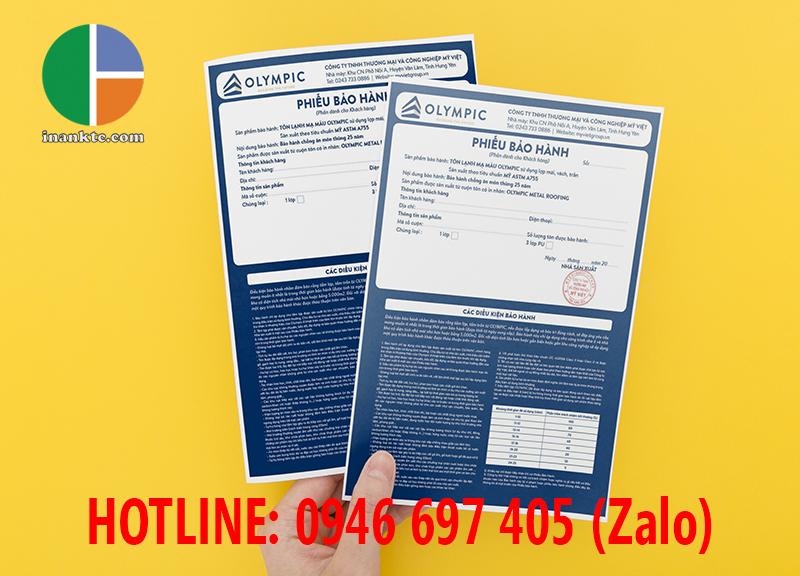 Công ty in sổ bảo hành tại quận 12 - 0946 697 405 in sổ bảo hành tại quận 12