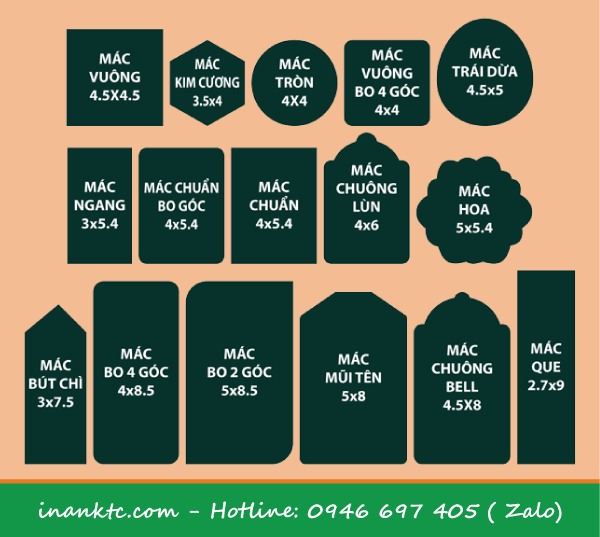 Kích thước thẻ treo sản phẩm Kích thước thẻ treo sản phẩm