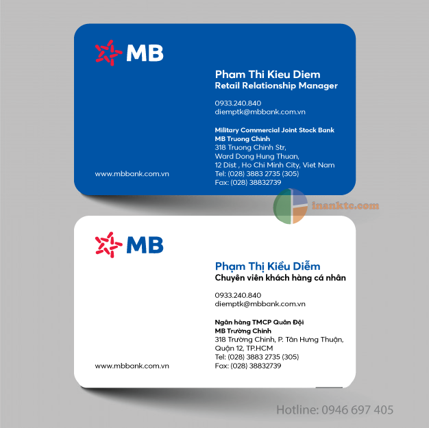 Mẫu in name card ngân hàng quân đội Mẫu in name card ngân hàng quân đội