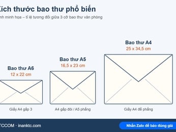 Kích thước bao thư phổ biến: 12x22, A5, A4 – chọn cỡ nào cho đúng?