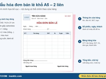 Mẫu hóa đơn bán lẻ: nội dung cần có, khổ giấy, số liên và giá in cuốn