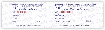 In vé giữ xe cho công ty bảo vệ - 0946 697 405 In vé giữ xe cho công ty bảo vệ