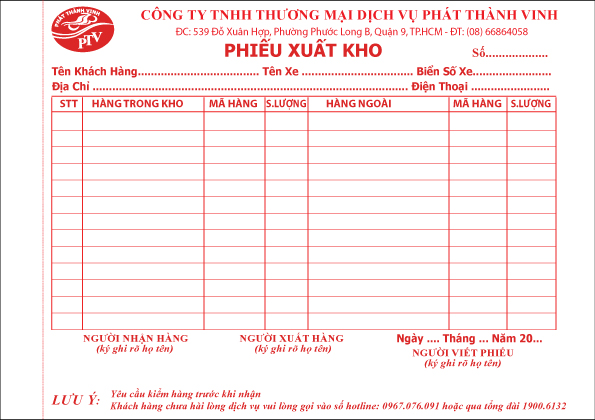 Mẫu in phiếu xuất kho tại bình thạnh Mẫu in phiếu xuất kho tại bình thạnh