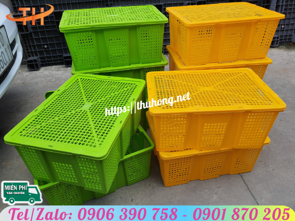 Sóng nhựa đựng trái cây, nông sản có nắp Sóng nhựa đựng trái cây, nông sản có nắp