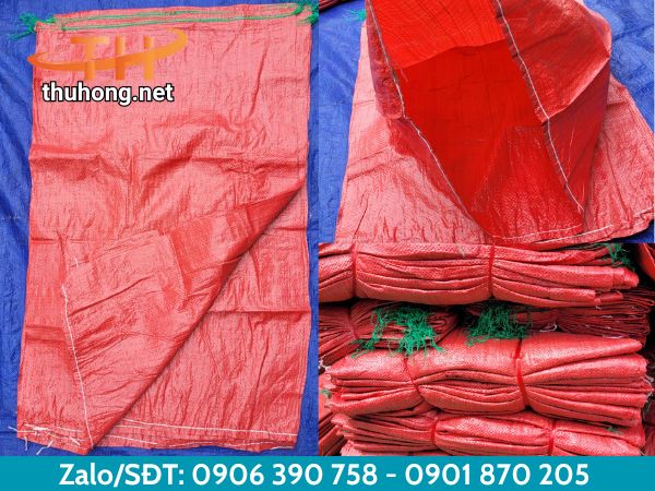 Bao tải PP màu đỏ có kích thước 60x90cm Bao tải PP màu đỏ có kích thước 60x90cm