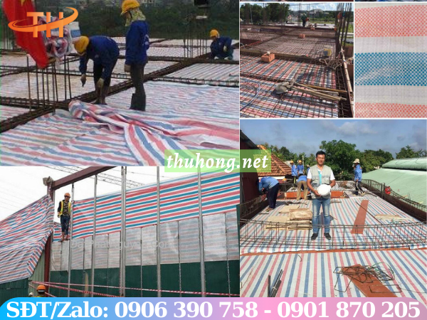 Bạt nhựa sọc 3 màu công trình