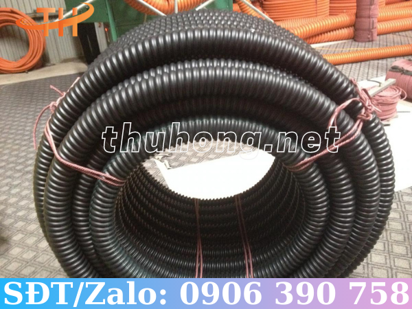 Ống nhựa gân xoắn màu đen
