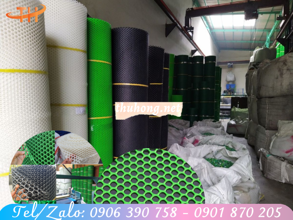 Lưới mắt cáo nhựa đủ màu xanh, trắng, đen.