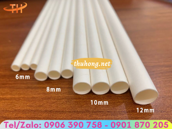 Các kích cỡ thông dụng của ống hút trà sữa