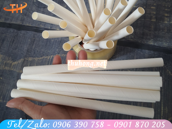 ống hút giấy phi 6 đầu bằng