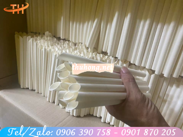 Ống hút giấy phi 6 đầu nhọn