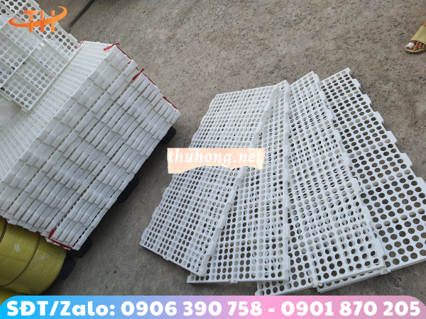 sàn nhựa lỗ tròn màu trắng