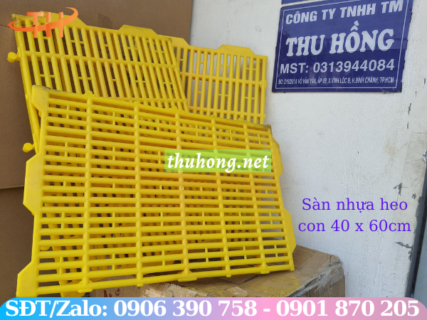 Sàn nhựa nuôi heo con màu vàng