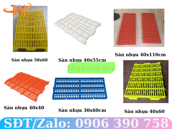 Sàn nhựa nuôi heo đa dạng kích thước, màu sắc
