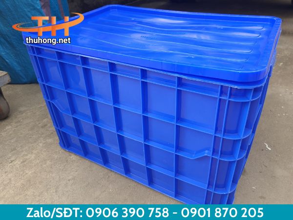Sóng nhựa bít xanh dương có nắp 61x42x39cm Sóng nhựa bít xanh dương có nắp 61x42x39cm
