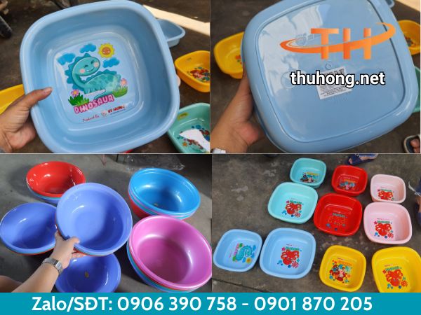 Thau nhựa nhiều mẫu mã kích cỡ màu sắc
