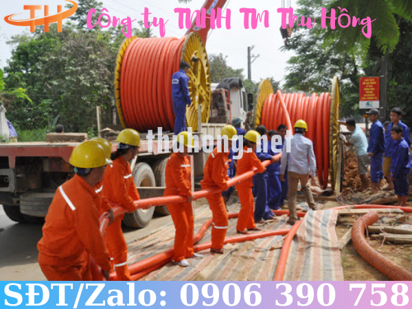 Ống nhựa HDPE gân xoắn màu cam