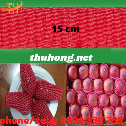 LƯỚI XỐP BỌC TRÁI CÂY 15CM MÀU ĐỎ