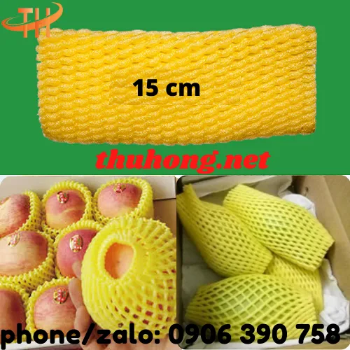 LƯỚI XỐP BỌC TRÁI CÂY 15CM MÀU VÀNG