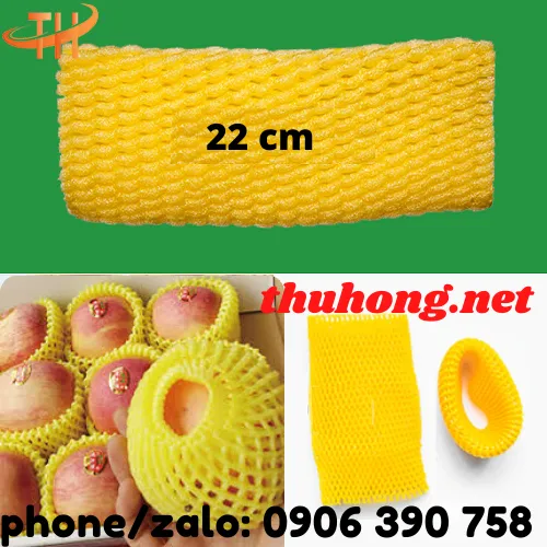 LƯỚI XỐP BỌC TRÁI CÂY 22CM MÀU VÀNG